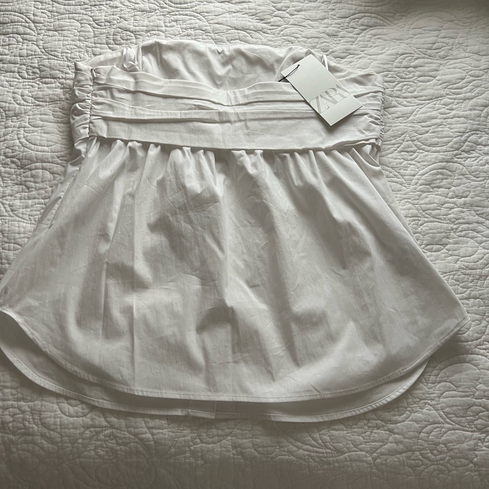 Fluted Pleated Button Bustier Blouse